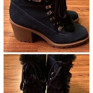 Womens navy Nine West booties